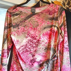 CLARA SUNWOO TOP PINK SNAKE ANIMAL PRINT